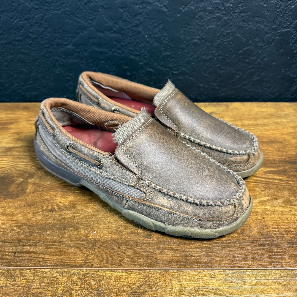 Twisted X Driving Moc WDMS005 Brown Leather Slip On Loafers Womens Size 6M